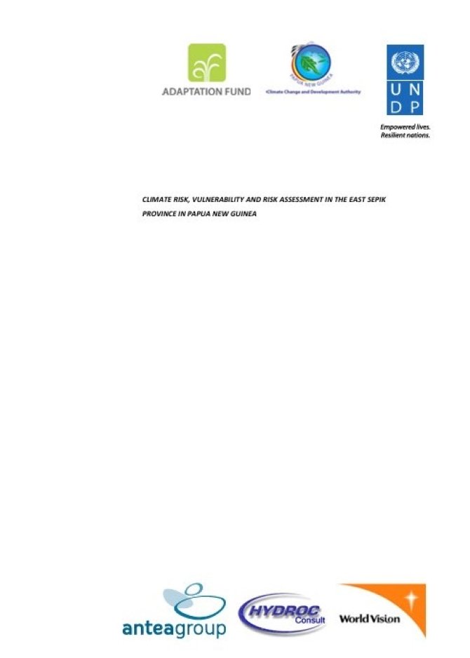 CLIMATE RISK, VULNERABILITY AND RISK ASSESSMENT IN THE EAST SEPIK PROVINCE IN PAPUA NEW GUINEA